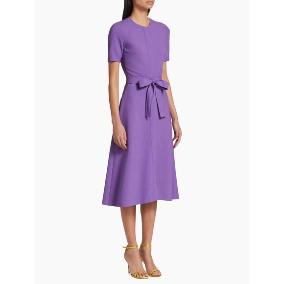 NWT Oscar de la Renta Virgin Wool Midi Dress Purple Size 8 $2590 - Picture 3 of 14